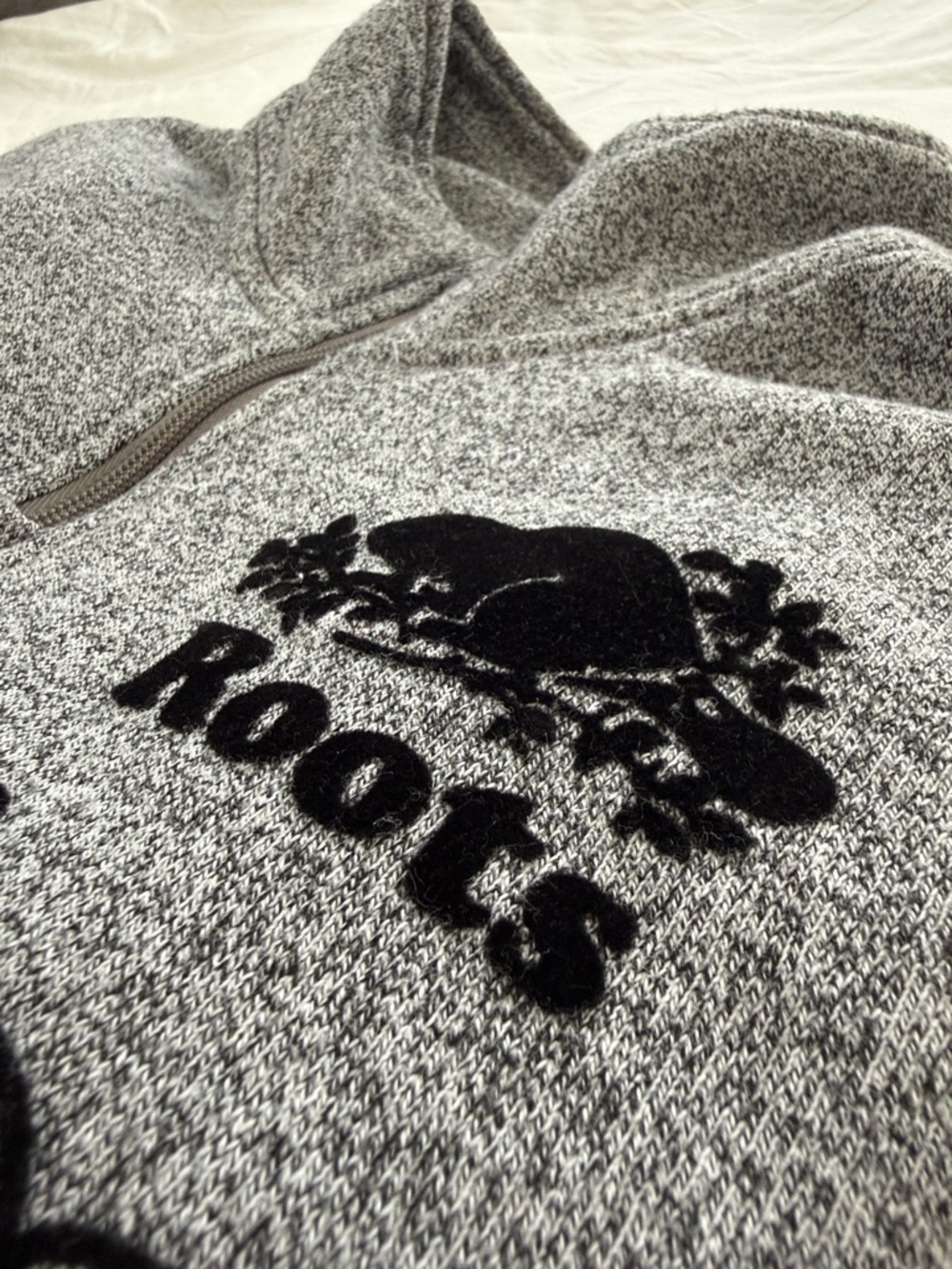 Roots Men's Grey Whistler Quarter Zip Sweater Size XS - Picture 6 of 7